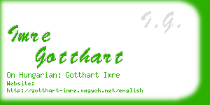 imre gotthart business card
